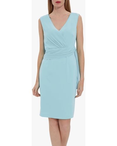 Gina Bacconi Drucilla Wrap Waist Dress - Blue