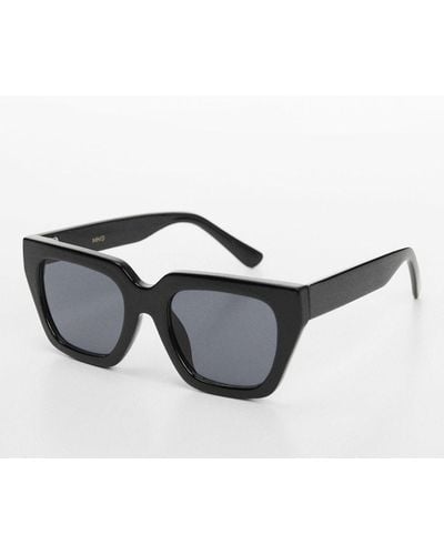 Mango Monica Square Frame Sunglasses - Black