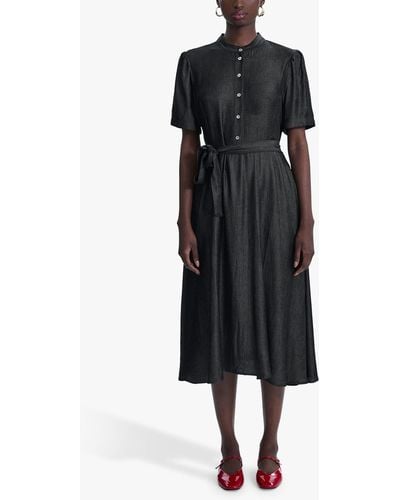 James Lakeland Short Sleeve Midi Day Dress - Black
