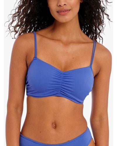 Freya Jewel Cove Plain Bralette Bikini Top - Blue