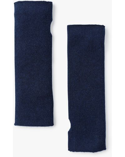 Hush Cashmere Fingerless Gloves - Blue
