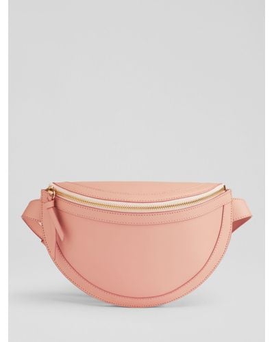 LK Bennett Greta Leather Bum Bag - Pink