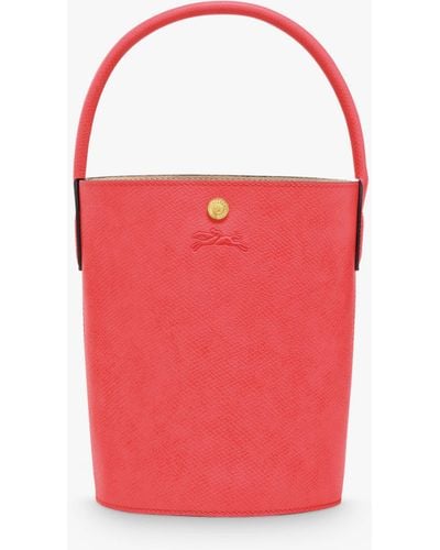 Longchamp Epure Leather Bucket Bag - Red
