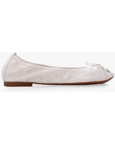 Paradox London Xeelia Lace Ballet Court Shoes - White