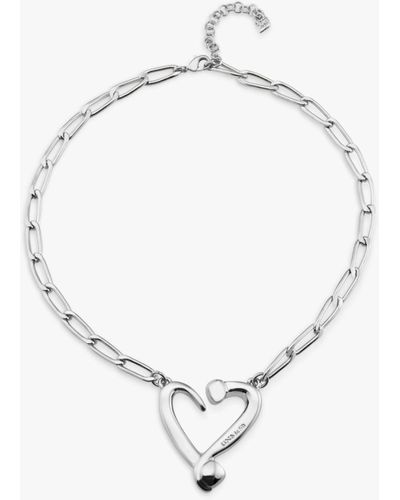 Uno De 50 Nails And Hearts Link Collar Necklace - White