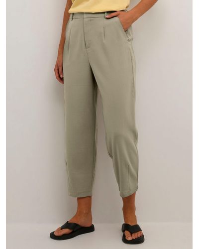 Kaffe Merle Cropped Suit Trousers - Natural