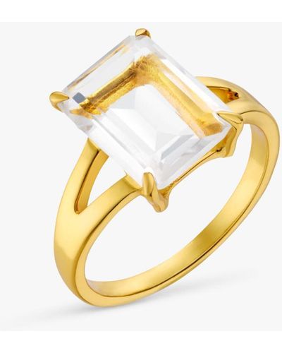 Orelia Semi Precious Claw Set Ring - Metallic