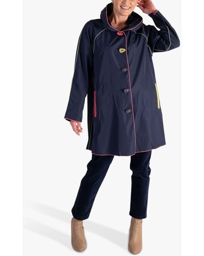 Chesca Piped Reversible Raincoat - Blue