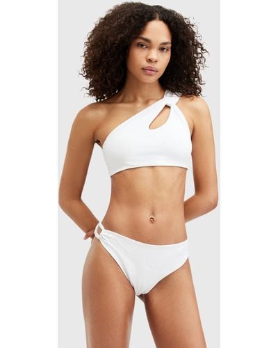 AllSaints Kayla Asymmetric Bikini Top - White