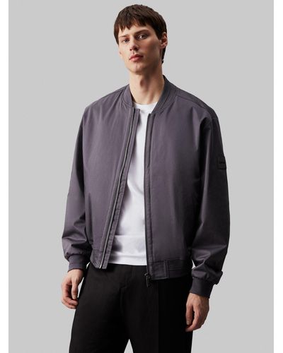 Calvin Klein Sateen Bomber Jacket - Grey