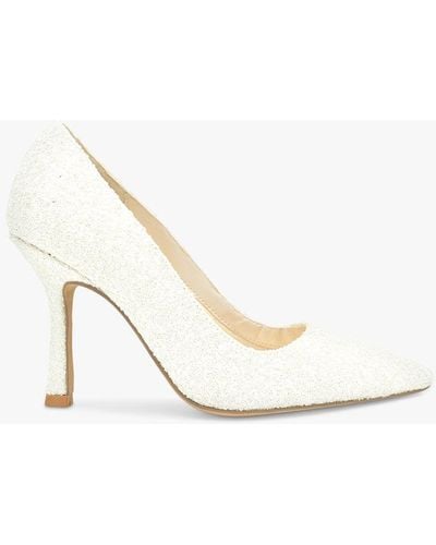 Paradox London Cassia Glitter High Heel Court Shoes - White