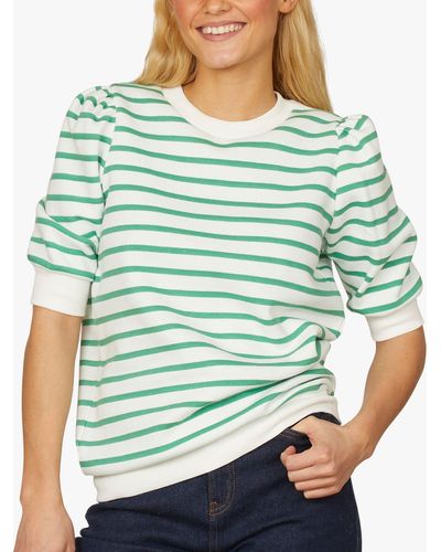 Sisters Point N.peva Cotton Blend Striped Top - Green