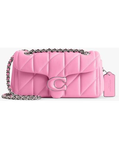 COACH Tabby 20 Quilted Leather Chain Strap Cross Body Bag - Pink