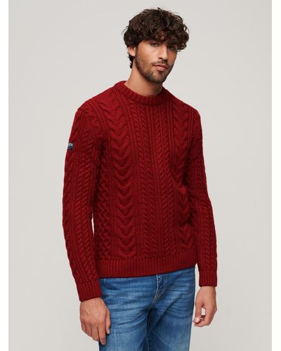 Superdry Jacob Crew Neck Knitted Jumper - Red