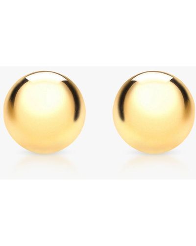 Ib&b 9ct Yellow Gold Ball Stud Earrings - Metallic