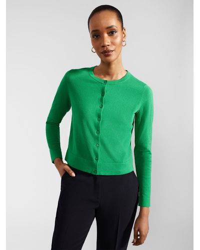 Hobbs Michelle Cotton Cardigan - Green