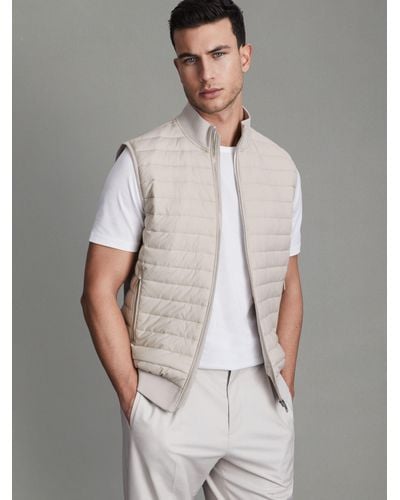 Reiss Pluto Quilted Gilet - Grey