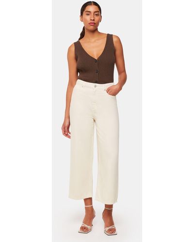 Whistles Wide Leg Cropped Jeans - White