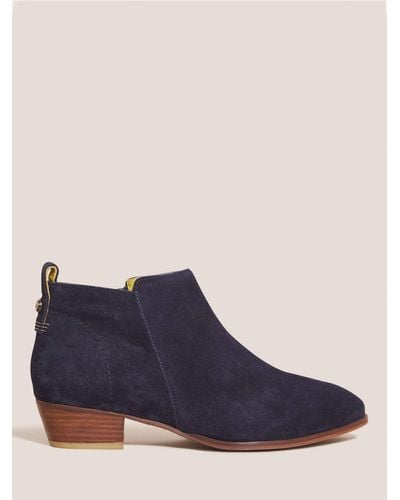 White Stuff Suede Ankle Boots - Blue