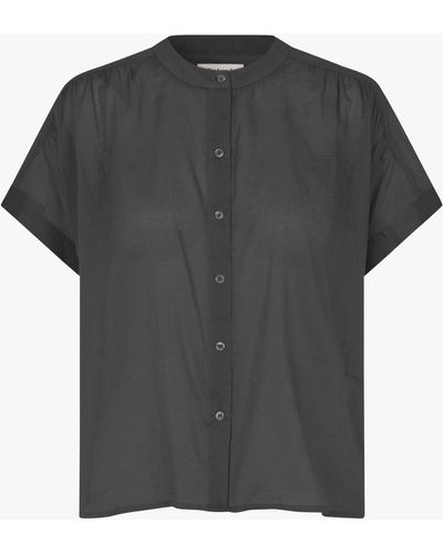 Lolly's Laundry Mya Cotton Short Sleeve Shirt - Grey