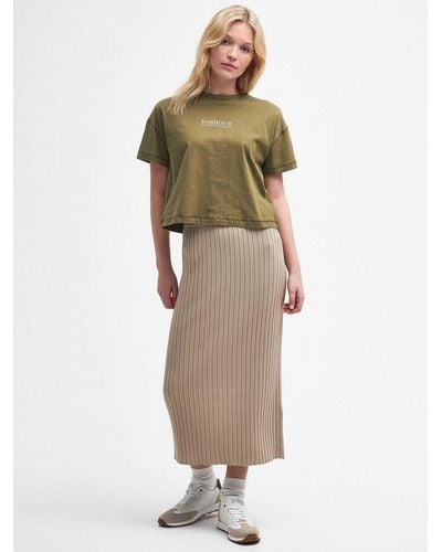 Barbour International Alicia Knit Midi Skirt - Natural