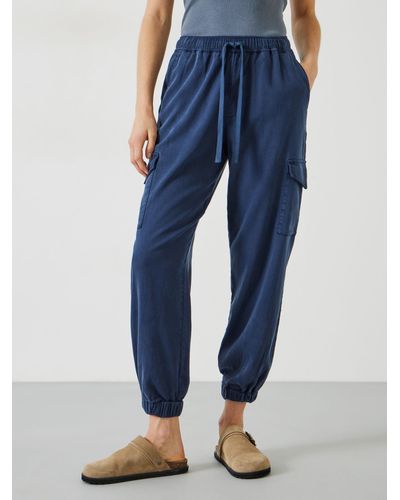 Hush Washed Cargo Trousers - Blue