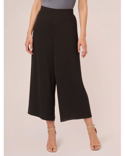 Adrianna Papell Textured Satin Pull On Trousers - Black