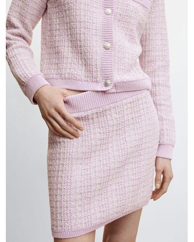 Mango Malvi Tweed Miniskirt - Pink