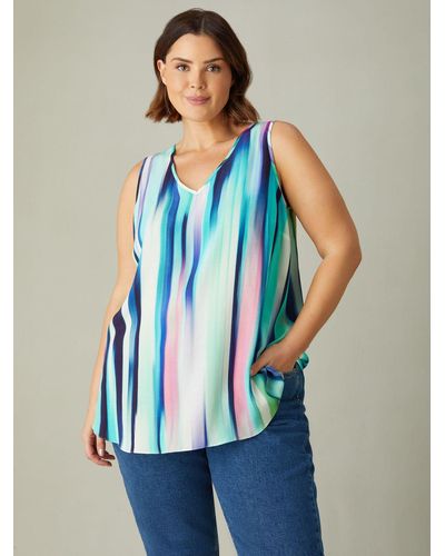 Live Unlimited Curve Abstract Print Vest - Blue