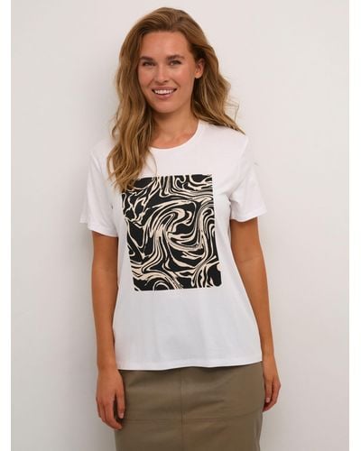 Kaffe Elin Short Sleeve Graphic T-shirt - White
