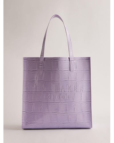 Ted Baker Croccon Large Icon Shopper Bag - Purple