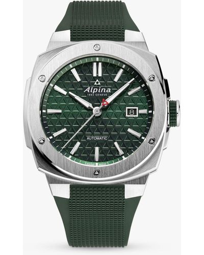 Alpina Al-525gr4ae6 Alpiner Extreme Automatic Silicone Strap Watch - Green