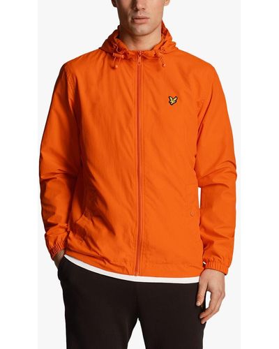 Lyle & Scott Zip Through Hooded Jacket - Orange