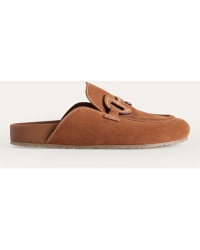 Boden Suede Backless Snaffle Loafers - Brown