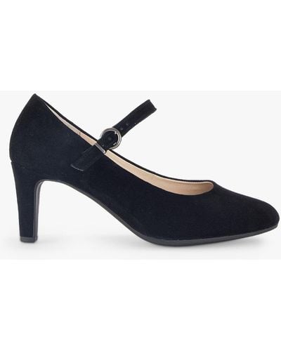 Gabor Emulate Suede Buckle Mary Jane Shoes - Blue
