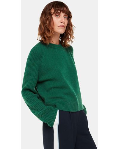 Whistles Anna Wool Mix Crew Knit - Green