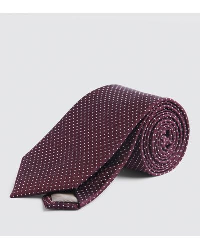 Moss Pindot Silk Tie - Purple