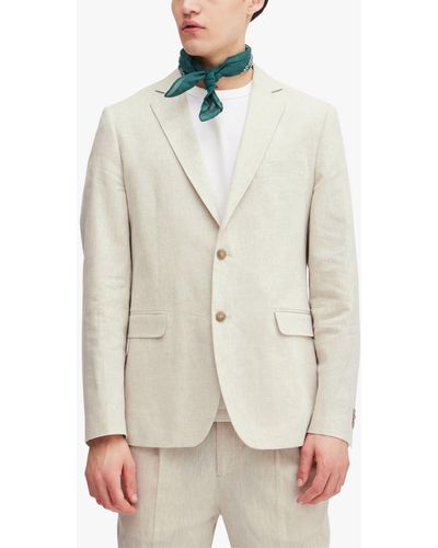 Casual Friday Bille Linen Mix Single Breasted Blazer - White