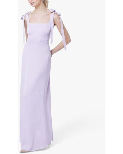 Maids To Measure Allegra Satin Wide Strap Maxi Dress - Purple