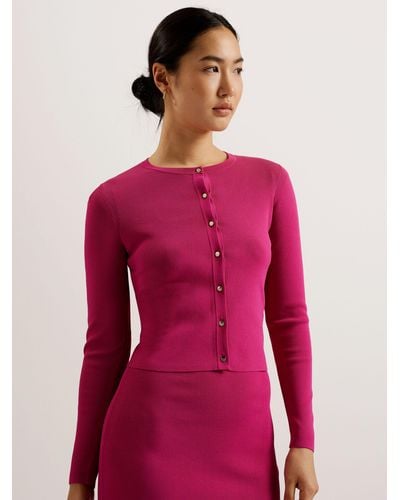 Ted Baker Brylle Fitted Cropped Cardigan - Pink