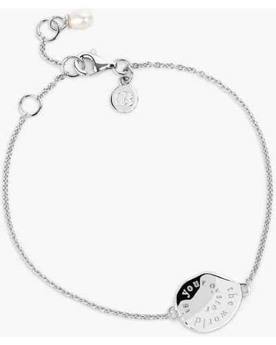 Claudia Bradby The World Is Your Oyster Freshwater Pearl Chain Bracelet - White