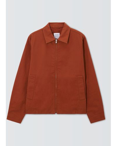 John Lewis Cotton Linen Zip Jacket - Orange