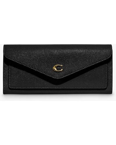 COACH Wyn Leather Envelope Purse - Black