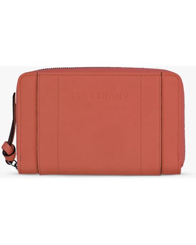 Longchamp 3d Leather Wallet - Red