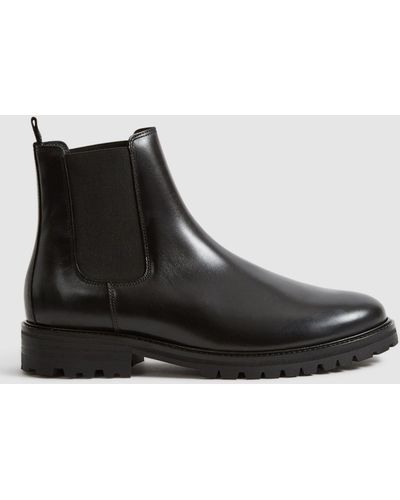Reiss Chiltern Leather Chelsea Boots - Black