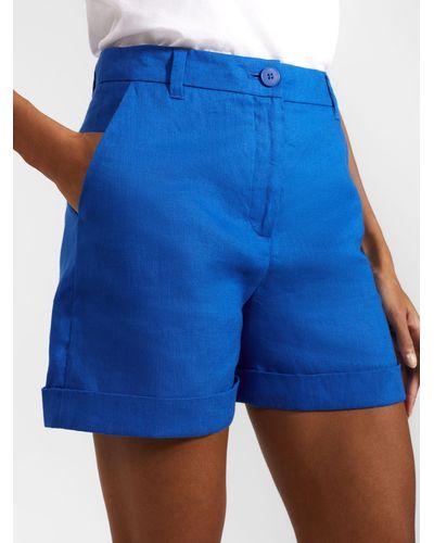 Hobbs Lenna Linen Shorts - Blue