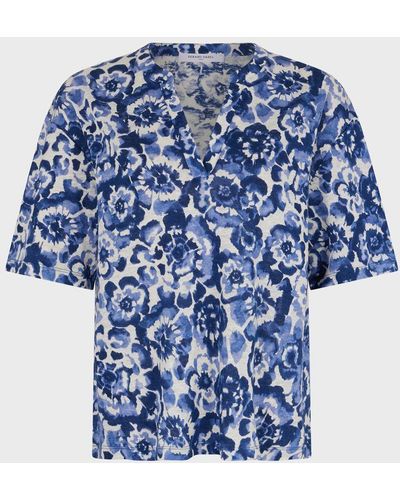 Gerard Darel Monia Linen Floral T-shirt - Blue