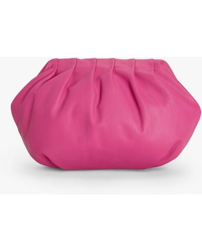 John Lewis Cloud Leather Clutch Bag - Pink