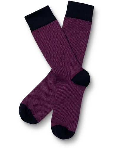 Charles Tyrwhitt Birdseye Check Socks - Purple
