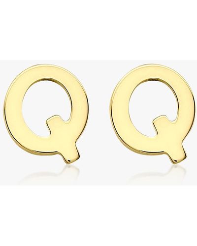 Ib&b 9ct Gold Initial Stud Earrings - Metallic